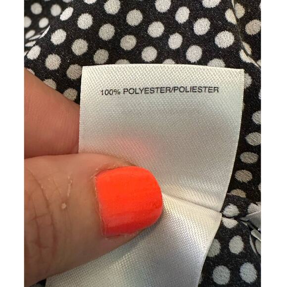 Jones New York black white polka dots buttoned shirt size M - Picture 4 of 9